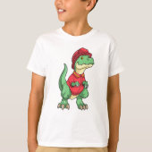 Dinosaur als brandweerman met brandhelm t-shirt (Voorkant)