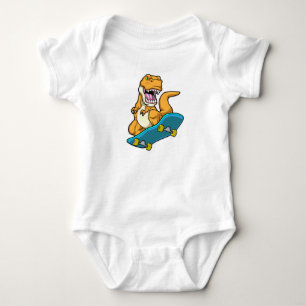 Dinosaur als Skater met Skateboard Romper