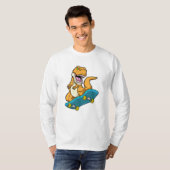 Dinosaur als Skater met Skateboard T-shirt (Voorkant volledig)