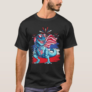 Dinosaur American Flag Patriotic T-Rex T-shirt