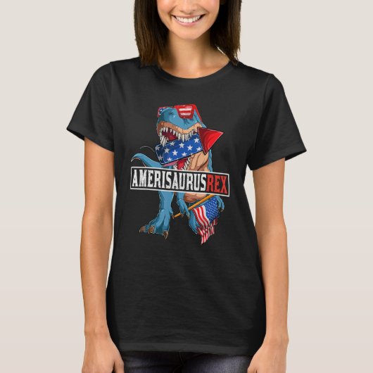 Dinosaur Amerisaurus rex Mannen jongens vierde ju T-shirt (Voorkant)