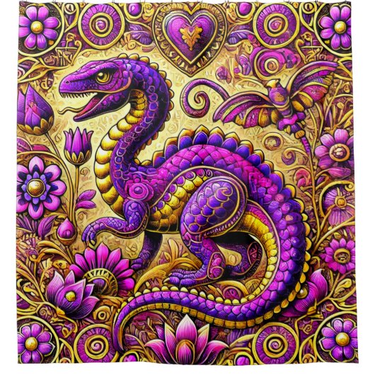 Dinosaur Art Douchegordijn (Voorkant)