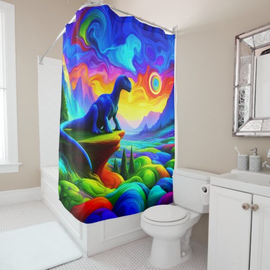 Dinosaur Art Douchegordijn (In situ)