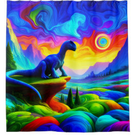 Dinosaur Art Douchegordijn