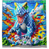 Dinosaur Art Douchegordijn (Voorkant)