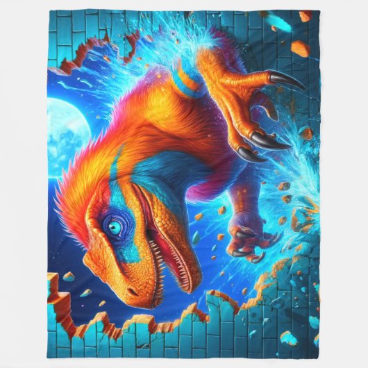 Dinosaur Art Fleece Deken (Voorkant)