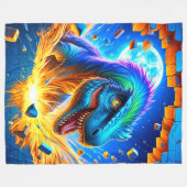 Dinosaur Art Fleece Deken (Voorkant (Horizontaal))