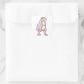 Dinosaur as Bride at Wedding with Veil Vierkante Sticker (Tas)