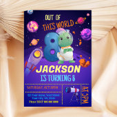 Dinosaur Astronaut 8e verjaardag Uitnodiging