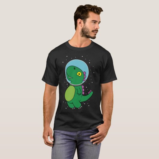 Dinosaur astronaut kindercadeau voor ruimtefans t-shirt (Voorkant volledig)
