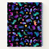 Dinosaur Astronauts Waterverf Ruimtevaart geperson Notitieboek (Achterkant)