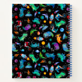 Dinosaur Astronauts Waterverf Ruimtevaart geperson Notitieboek (Achterkant)