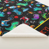 Dinosaur Astronauts Waterverf Ruimtevaart geperson Sherpa Deken (3/4)