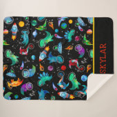 Dinosaur Astronauts Waterverf Ruimtevaart geperson Sherpa Deken (Voorkant (horizontaal))