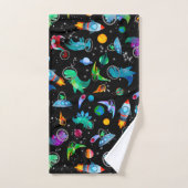 Dinosaur Astronauts Waterverf Space Kinder Dino Bad Handdoek (Handdoek)