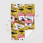 Dinosaur Attentie Signs Golfhanddoek (Insitu)