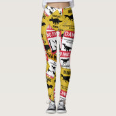 Dinosaur Attentie Signs Leggings (Voorkant)
