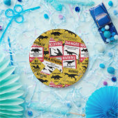 Dinosaur Attentie Signs Papieren Bordje (Feest)