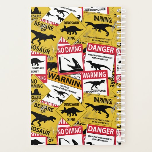 Dinosaur Attentie Signs Planner (Achterkant)