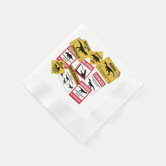 Dinosaur Attentie Signs Servetten (Hoek)