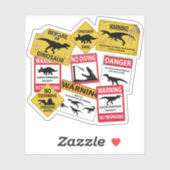 Dinosaur Attentie Signs Sticker (Vel)