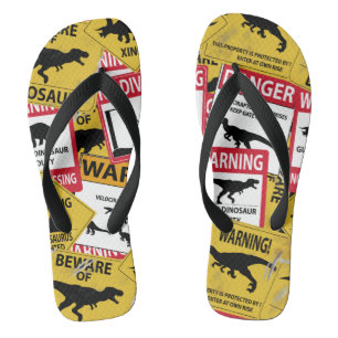Dinosaur Attentie Signs Teenslippers