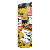Dinosaur Attentie Signs Thermosbeker (Gedraaid links)