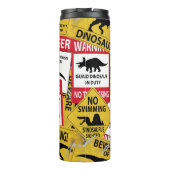Dinosaur Attentie Signs Thermosbeker (Achterkant)