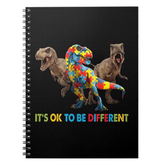 Dinosaur Autism Awareness Design beschikt over een Notitieboek (Voorkant)