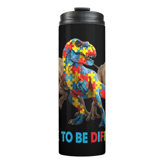 Dinosaur Autism Awareness design features a dinosa Thermosbeker (Voorkant)