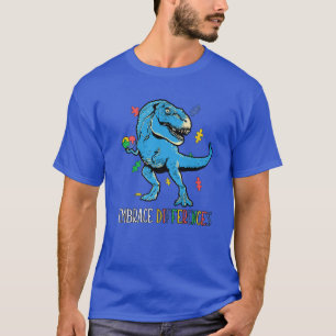 Dinosaur Autism Awareness Embrace Differences Puzz T-shirt