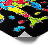 Dinosaur Autism Awareness Puzzle Piece Boys Kinder Poster (Hoek)