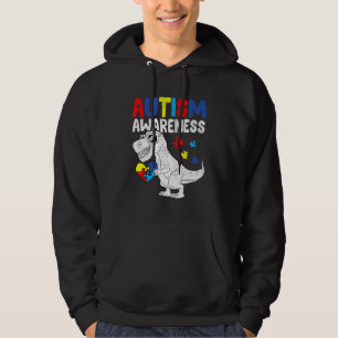 Dinosaur autisme waakzaamheid Puzzle Heart Autisti Hoodie
