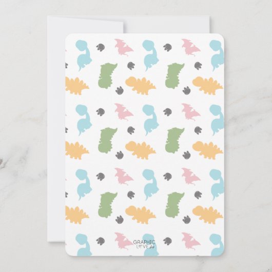 Dinosaur-auto van Birthday Parade Party Kaart (Achterkant)