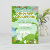 Dinosaur Avonturen Verjaardagsfeestje Kaart (Staand voorkant)