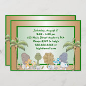 Dinosaur Babies Birthday Invitation Kaart (Voorkant / Achterkant)