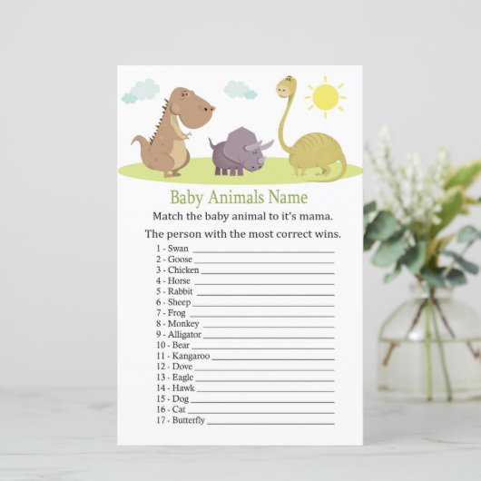 Dinosaur Baby Animals Name Game (Staand voorkant)