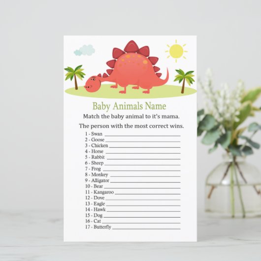 Dinosaur Baby Animals Name Game (Staand voorkant)