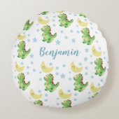 Dinosaur baby bib rond kussen (Voorkant)