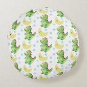 Dinosaur baby bib rond kussen (Achterkant)