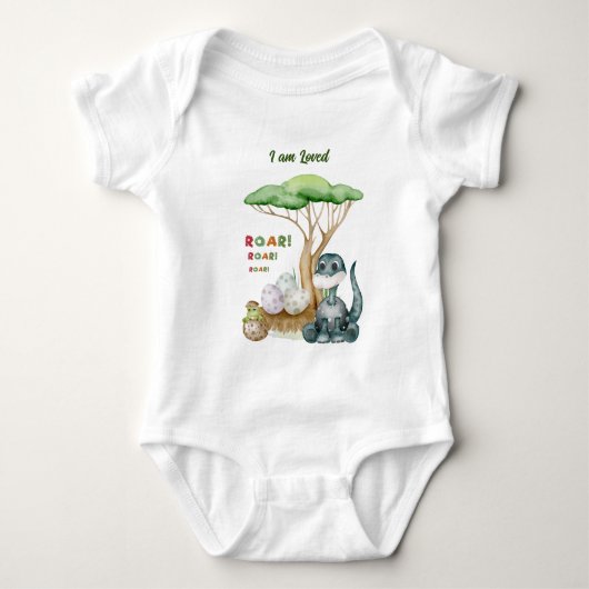 Dinosaur Baby Bodysuit | Personaliseer familie T-s (Voorkant)