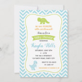 Dinosaur Baby Boy Shower Invitations (pastel) Kaart (Voorkant)