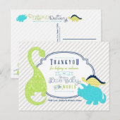 Dinosaur Baby Dank u Briefkaart (Voorkant / Achterkant)