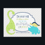 Dinosaur Baby Dank u Briefkaart<br><div class="desc">Een dinosaurus thema nieuwe baby cadeau dank je kaart.</div>