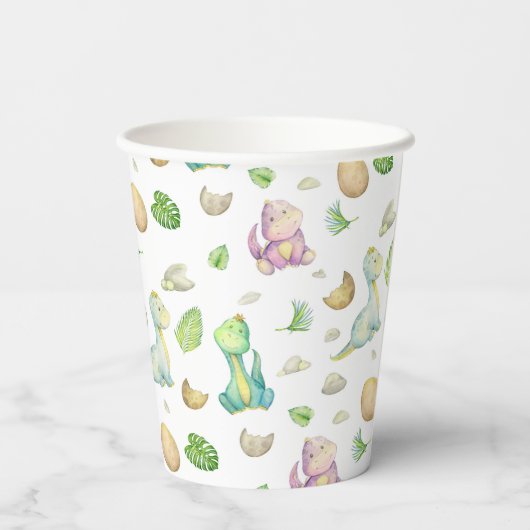 Dinosaur Baby Papieren Bekers (Achterkant)