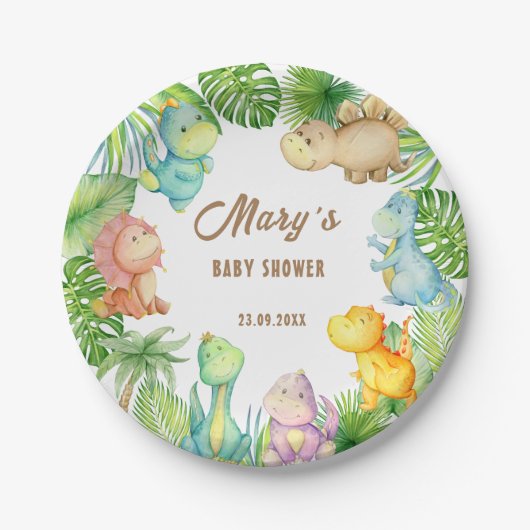 Dinosaur Baby Papieren Bordje (Voorkant)