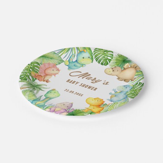 Dinosaur Baby Papieren Bordje (Gekanteld)