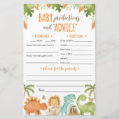 Dinosaur Baby Predications and Advice Card Briefpapier (Voorkant)