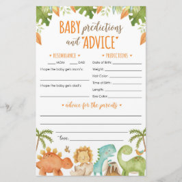Dinosaur Baby Predications and Advice Card Briefpapier