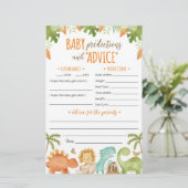 Dinosaur Baby Predications and Advice Card Briefpapier (Staand voorkant)